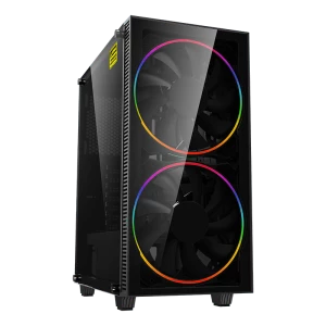 Carcasă PC Gamemax Black Hole, Midi-Tower, Fără PSU, Negru