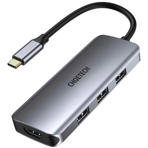 Adaptor Hub Choetech HUB-M19, Gri