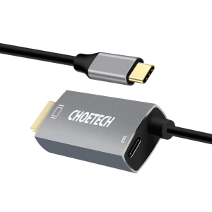 Adaptor USB Choetech XCH-M180, USB Type-C (F) - HDMI (F), 1,8m, Argintiu