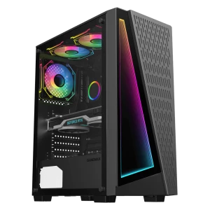 Carcasă PC Gamemax Prism, Midi-Tower, Fără PSU, Negru