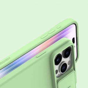 Husă Nillkin iPhone 15 Pro Max, CamShield Silky Silicone, Mint Green
