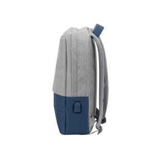 Rucsac pentru Laptop RivaCase Prater, 15.6", Poliester, Gri/Albastru