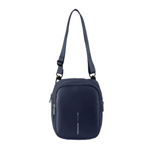 Geantă pe umăr Bobby Boxy Sling, Polietilen tereftalat reciclat, Bleumarin