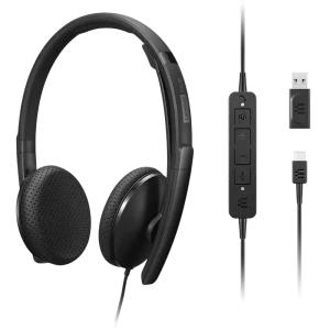 Căști Lenovo VoIP Teams Wired, Negru