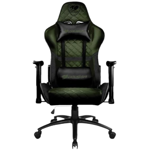 Игровое кресло Cougar Armor One, ПВХ Кожа, Чёрный/Зеленый