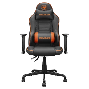 Игровое кресло Cougar Fusion S, ПВХ Кожа, Черный | Оранжевый