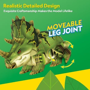 Puzzle 3D Triceratops – O călătorie fascinantă în lumea dinozaurilor, 61 piese