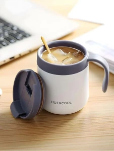 CANA TERMICA PENTRU CAFEA SI CEAI DIN OTEL INOXIDABIL CU CAPAC SI MANER (ALBA)