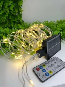 СОЛНЕЧНАЯ LED ГИРЛЯНДА С ПУЛЬТОМ ДУ, ТЁПЛЫЙ СВЕТ JA3561