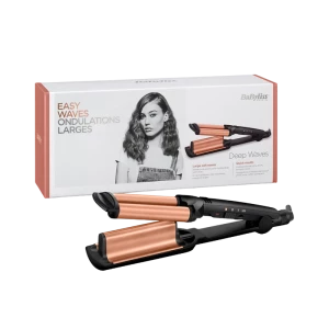 Ondulator de păr BaByliss Deep Waver W2447E, Negru | Auriu