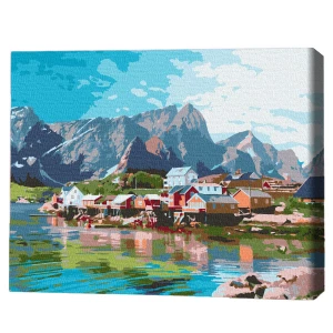 Картина по номерам 30*40 см (без упаковки) -  Город в Хрустальных горах