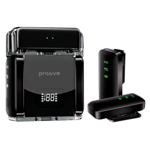Microfon portabil pentru înregistrare vocală Proove Live, Fără fir, Negru