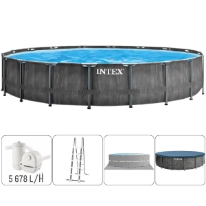 INTEX Бассейн GREYWOOD PRISM FRAME PREMIUM 549х122см, 24311Л, металлический каркас