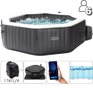 INTEX Надувной СПА джакузи “Jet &amp;amp; Bubble Deluxe&quot; 218×71см, 1098Л, 6-и местный
