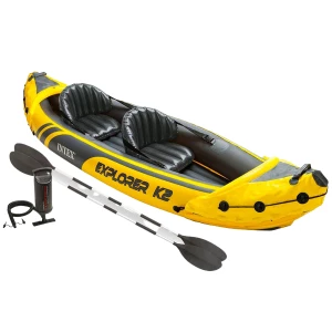 INTEX Надувной каяк &quot;Explorer K2&quot; с веслами и насосом, 312x91x51 см, до 180 кг
