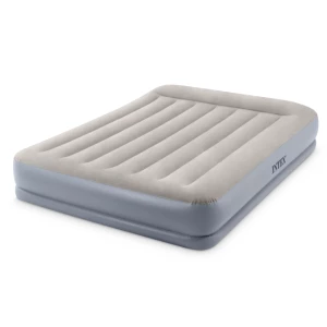 INTEX Надувной матрас “Velur MID-Rise Air” 152x203x30 см с подголовником и встр.насос 220В, до 272 кг