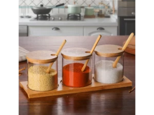 SET DIN 3 BORCANE DIN STICLA PENTRU CONDEMENTE (S174--7)