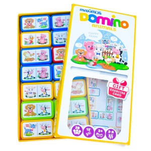 Настольная игра &quot;Разноцветное домино с животными&quot;, 28 карточек