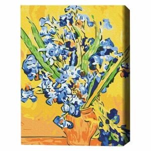 Pictură pe numere 40*50 cm (în cutie) - Iriși într-o vază. Vincent Van Gogh