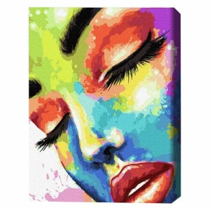 Pictură pe numere 40*50 сm (fără cutie) PREMIUM – Femeie în culori