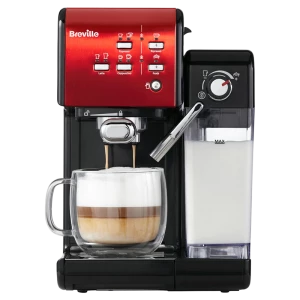 Cafetiera manuala Breville Prima Latte II VCF109X-01, 1050W, Roșu