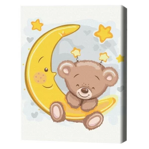 Pictură pe numere 30*40 сm (fără cutie) – Ursulețul pe lună