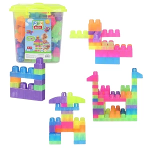 Конструктор Ведёрко с неоновыми блоками &quot;Play Blox&quot;, 83 элем.