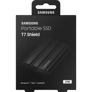SSD portabil extern Samsung Portable SSD T7 Shield, 2 TB, Negru (MU-PE2T0S/WW)