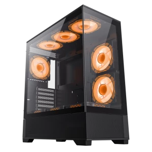 Carcasă PC Gamemax VISTA, Midi-Tower, Fără PSU, Negru