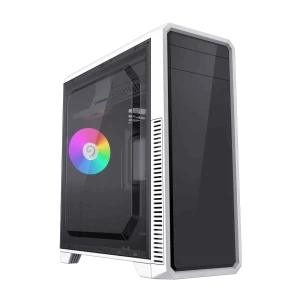 Carcasă PC Gamemax G561E-WH, Midi-Tower, Fără PSU, Negru | Alb