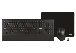 Set Tastatură + Mouse + Mouse Pad SVEN KB-C3800W, Fără fir, Negru