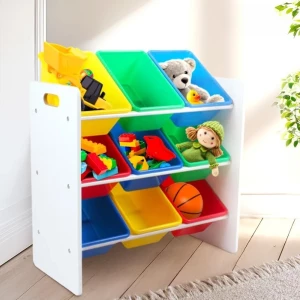 Raft depozitare jucarii, coșuri multicolore, U-Grow