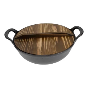 KAZAN DIN FONTA CU CAPAC DE LEMN 34 CM (KZN-34CM)