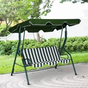 BALANSOAR RODOS PENTRU 3 PERSOANE, VERDE CU DUNGI ALBE (C1006VA)