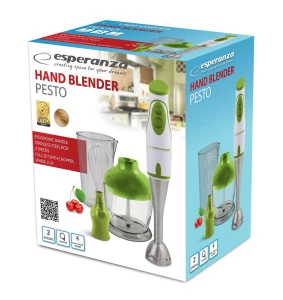 Hand blender Esperanza PESTO EKM003G, Green, 450W, 3 in 1 Chopper, Whisk, Cup of mixing,  Stainless steel knife; Stainless steel removable rod hanger;