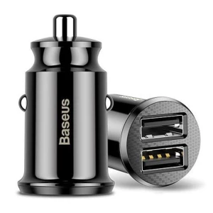 Incarcator auto Baseus CCALL-ML01, Grain mini, 2xUSB-A, 3.1A, Negru