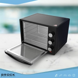 Electric Oven BROCK TO 3001 BK, Black 30L, 1600W, Convection function, Double glass, Temperature: 100°C - 230°C, Heating functions: Off / Heating from