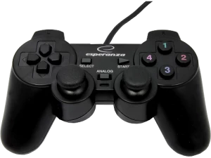 Gamepad Esperanza WARRIOR EG102  Black, Vibration Game Pad, 15 buttons, 2 sticks, Ergonomic design, 2 modes (analog and digital), Soft sweat-resistant