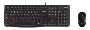 Logitech Wired Combo MK120, Keyboard & Mouse, Thin profile, Spill-resistant, Quiet typing, USB, Black, Russian Layout