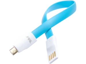 Cable USB - Micro USB, Braid, Nylon, 0.2m, Tellur Blue  TLL155071