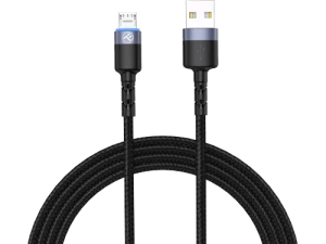 Cable USB - Micro USB, cu LED, Nylon, 1.2m, Tellur Black  TLL155353