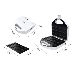 Nut shape maker BROCK HZ 3012, 750W, For 12 nutlets, Cool touch housing, Non-stick surface, Power and ready indicator lights, Anti-slip feet, Adjustab