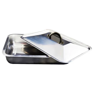Tava din inox cu capac 35 x 26 cm