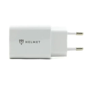 Helmet Wall Charger with Cable USB to Lightning 2xUSB 2.4A, White