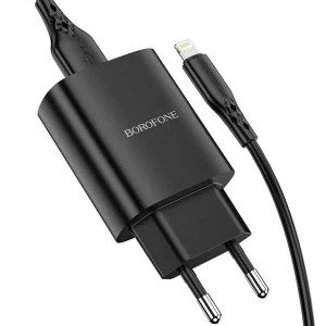 Borofone Wall Charger with Сable USB to Lightning BN2 2xUSB 2.1A, Black	