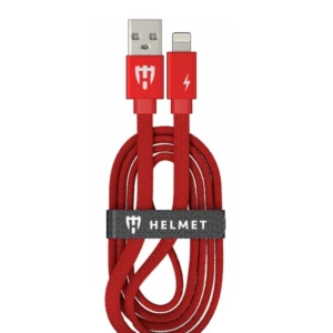 Helmet Cable USB to Lightning Kevlar Flat 2.1A 1m, Red