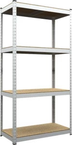Raft metalic de depozitare Nex Budget 1600x800x400 mm, 4 rafturi MDF, galvanizat