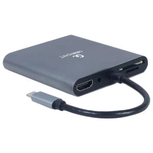Adaptor Video Cablexpert A-CM-COMBO6-01, USB Type-C - VGA, HDMI, USB Type-C, USB Type-A, SD card-reader, Gri