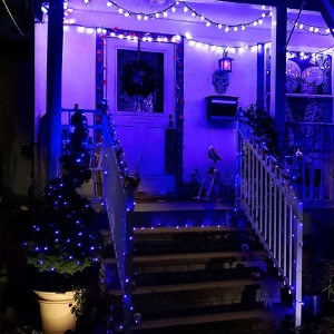 GHIRLANDA DE CRACIUN, LUMINA ALBASTRA, 50M