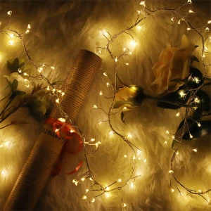 GHIRLANDA ROUA CRENGUTA FIR SUBTIRE LUMINA CALDA, 20M